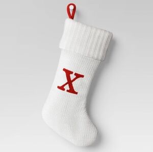 Knit Monogram Christmas Stocking White X - Wondershop